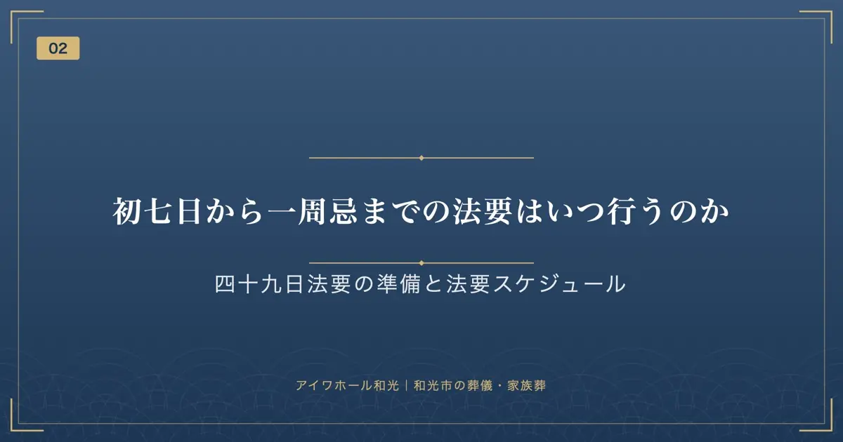 初七日から一周忌までの法要はいつ行うのか