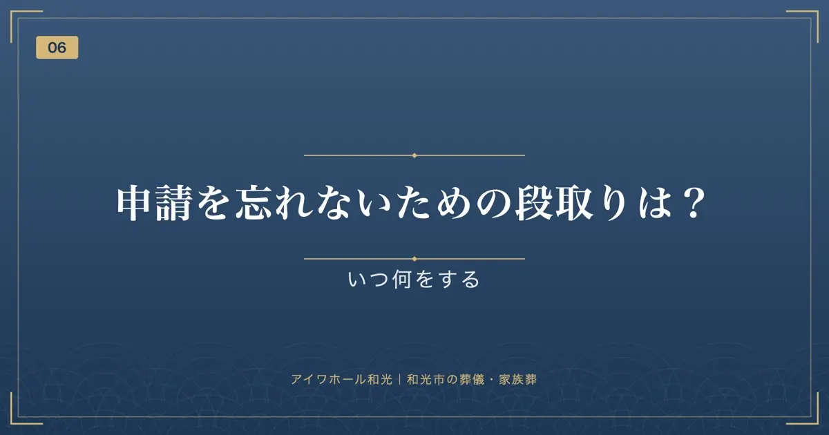 申請を忘れないための段取りは?いつ何をする