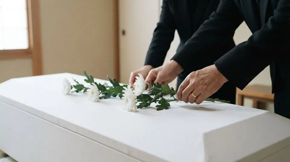お花を手向けて最後のお別れ