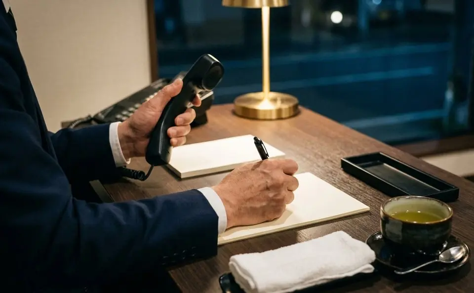 24時間365日、お電話を受け付けるスタッフの手元（イメージ写真）