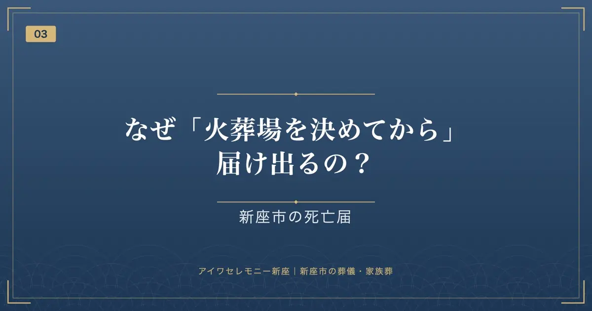 なぜ「火葬場を決めてから」届け出るの?