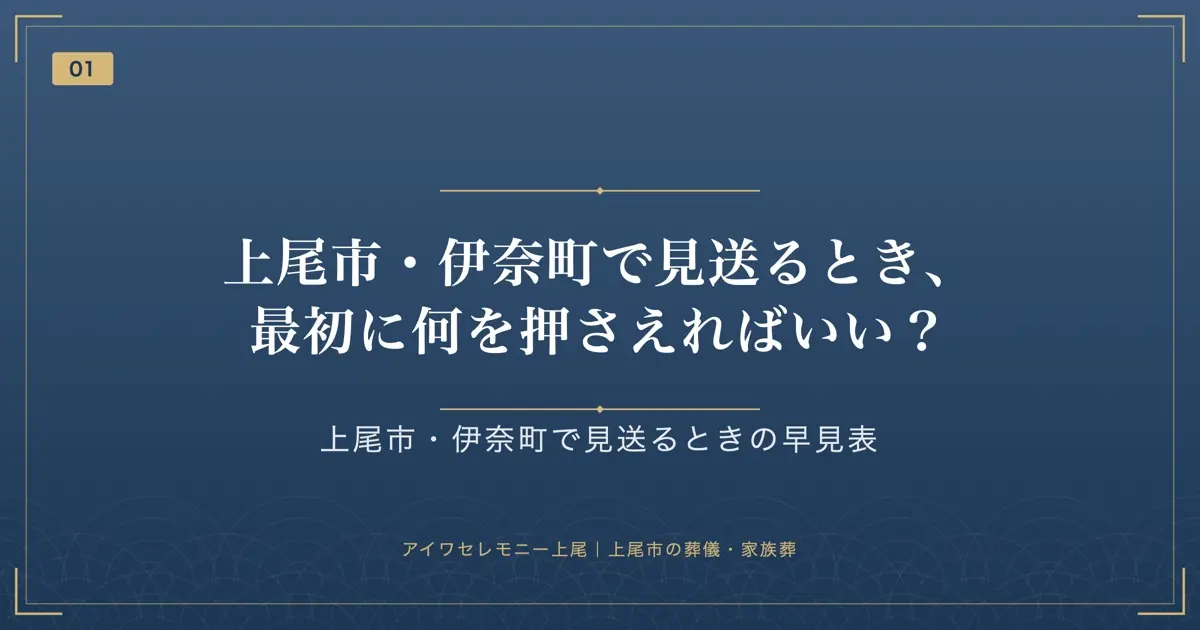 上尾市・伊奈町で見送るとき、最初に何を押さえればいい?