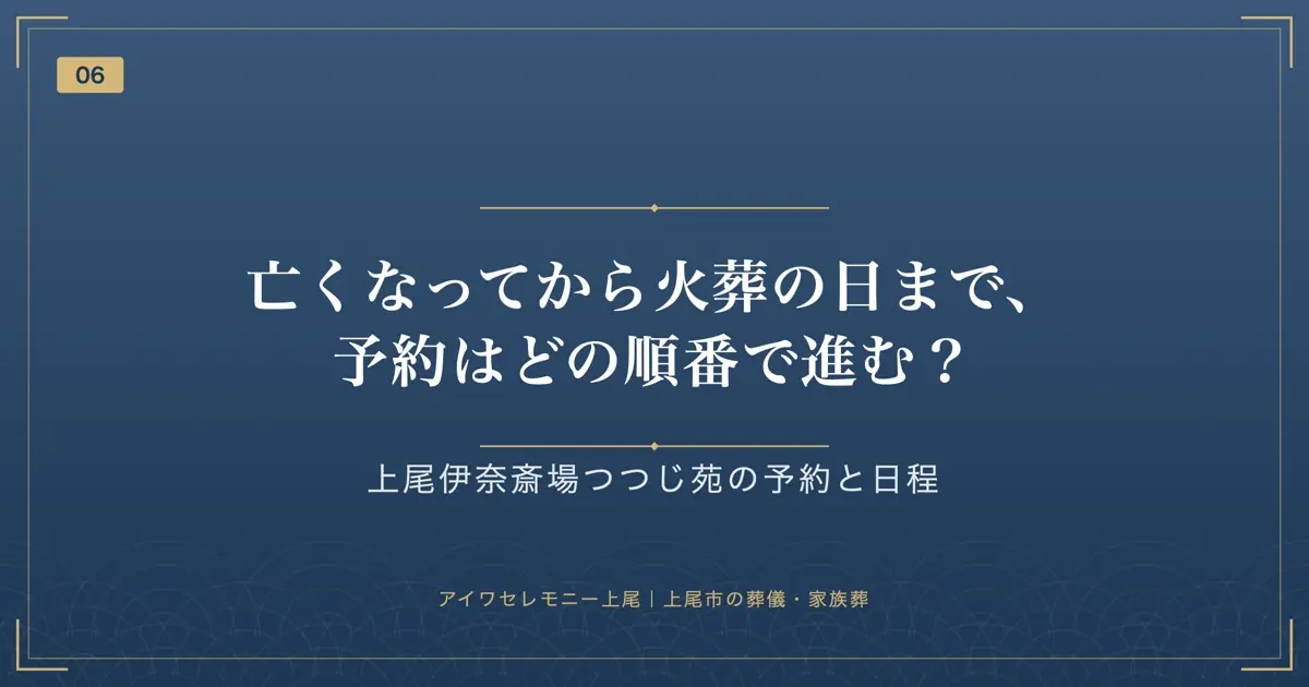 亡くなってから火葬の日まで、予約はどの順番で進む?