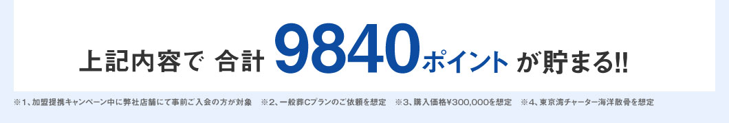 上記内容で 合計9840ポイントが貯まる！！